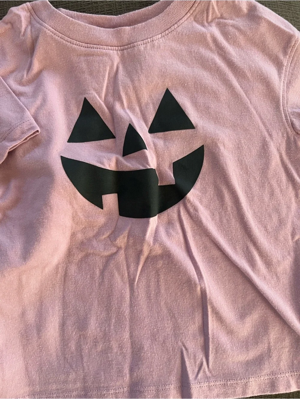 Kids Halloween Pumpkin Tee - Pink & White
